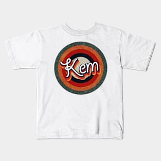 Retro Color Typography Faded Style Kem Kids T-Shirt